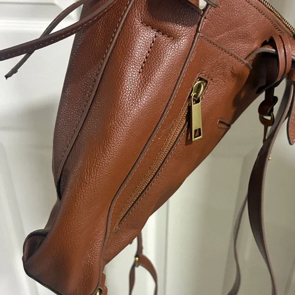 Fossil Tan Leather Backpack - Picture 9 of 10